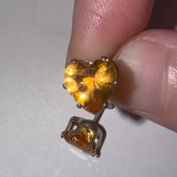 Clear 8.47mm Sterling Silver Heart Post Earrings - Picture 16 of 16